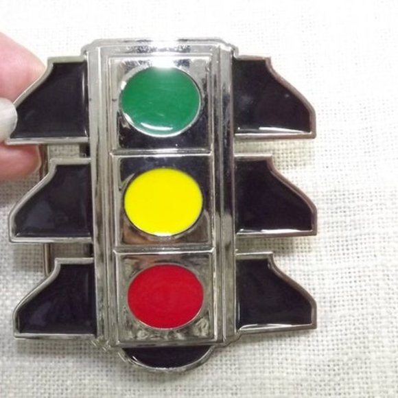 Vintage Traffic Stop Light Belt Buckle - Picture 4 of 5
